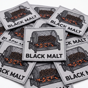 Parche Bordado Personalizado con Diseño de Equipo de Pesca Marítima de Malt Maritime Whaling Try Works, Color Negro Cuadrado - Product Image 1