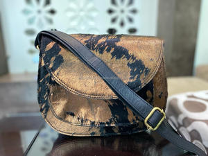 กระเป๋าสะพายไหล่หนังเนื้อโลหะขนสัตว์สไตล์ตะวันตกใหม่คุณภาพสูงหนังขนสัตว์โลหะแท้กระเป๋าถือด้านข้าง - Product Image 5