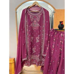 Vêtements de soirée pour femmes de créateur haut bas et magnifique ensemble Dupatta - Product Image 3