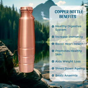 Pure <b>Copper</b> Water <b>Bottle</b> Leak-Proof <b>Copper</b> <b>Bottle</b> for <b>Drinking</b> Water Durable & Stylish Design for Home Office & Yoga – 1 Litre - Product Image 6