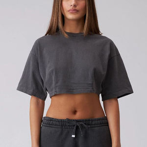Camiseta Corta Personalizada para Mujer, Algodón, Ropa Casual Urbana, Producción al por Mayor - Product Image 1