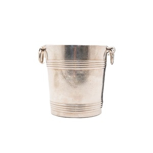 Seau à glace en métal argenté pour grossistes, refroidisseur de boissons avec poignée latérale, refroidisseur à vin pour hôtels, fêtes et bars - Product Image 1