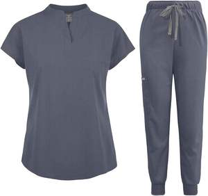 Conjunto de Uniforme Médico de Algodón Elástico Cómodo, Uniformes de Enfermera y Doctor, Pantalones Quirúrgicos Unisex, Top con Cuello en V, Logotipo Personalizado - Product Image 1