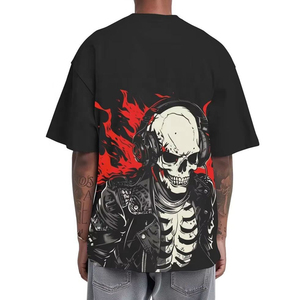 High Quality 100% Cotton Knitted T-Shirt for Men Custom <b>Blank</b> Heavy <b>Weight</b> Regular Fit Streetwear Printed Men's - Product Image 3