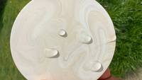 Ensemble de quatre sous-verres et supports en Jesmonite faits à la main, effet marbre beige, décoration intérieure neutre