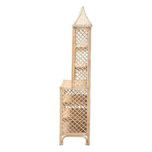 Creative Design Rattan Shelving Tall Room <b>Storage</b> Organizer Durable Hand Crafted <b>Wicker</b> Plant Stand Home Decorative <b>Unit</b> - Product Image 2