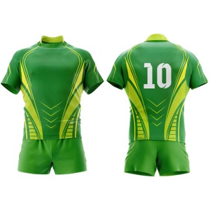 Ensembles de rugby sur mesure de qualité supérieure, dernier design, en polyester imprimé numériquement, uniforme d'entraînement de rugby à col mi-haut, vente en gros - Product Image 3