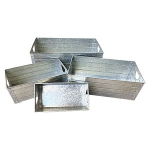 Jardinières en métal galvanisé de forme personnalisée pour la maison, les balcons extérieurs, les patios, jardinières décoratives faites à la main - Product Image 1