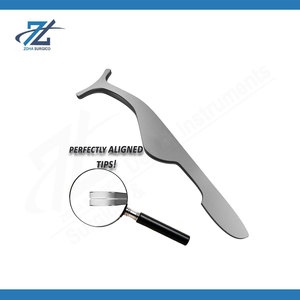 Gold Plated Eyelash <b>Applicator</b> Tweezers Stainless Steel Lash Extension Tool for Mink Strip Lashes Private <b>Label</b> Precision Beauty - Product Image 4