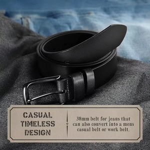 Cinturones de Cuero Vacuno Genuino de Último Diseño para Hombre, Casuales, de Diseñador, Alta Calidad, Ligeros, Diseño 3D, Personalizables - Product Image 4