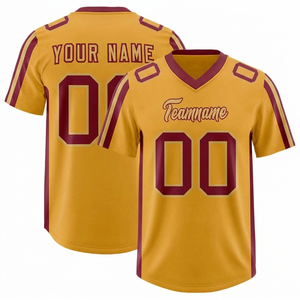 Maillot de football américain personnalisé pour homme, col en V, manches courtes, impression sublimée, polyester respirant, nom de l'équipe 00 - Product Image 4