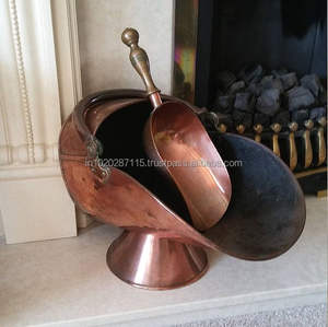 Heavy duty copper <b>coal</b> <b>bucket</b> handcrafted for fireplace storage durable and stylish addition to your home decor - Product Image 2