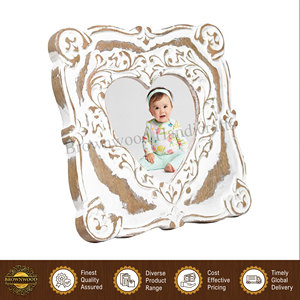 Made in India <b>White</b> Distress Finished 100% Natural Solid Mango Wood Photo <b>Frame</b>/ Wooden Picture <b>Frames</b> for Home Decor Use - Product Image 4