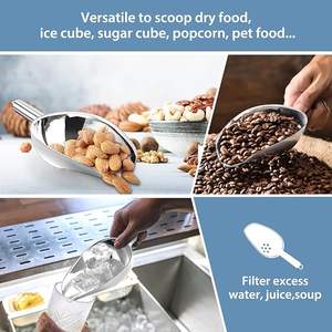 Cuillères à glace en métal, cuillère en acier inoxydable robuste pour la glace, les bonbons, la farine et l'utilisation en cuisine, design durable résistant à la rouille - Product Image 5