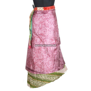 Nouvelle Robe Tube Halter Réversible en Soie Vintage avec Jupe Cache-cœur Magique, Grande Taille, Longue 38 pouces, Style Sari - Product Image 2
