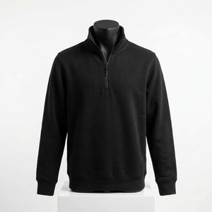เสื้อสเวตเชิ้ตแบบซิปครึ่งตัว ผ้าหนา แขนยาว ไม่มีลาย - Product Image 1