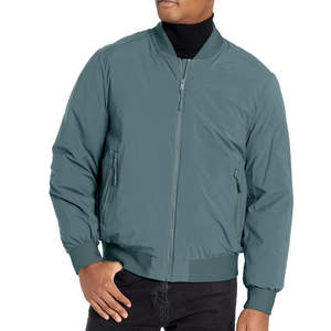 Blouson d'hiver pour homme en toile, col montant, logo personnalisé sur le devant, doublure en polaire respirante, léger, services OEM - Product Image 2
