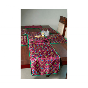 Chic 100% GOTS Certified Cotton Handcrafted Boho Rajasthani Embroidered Patchwork Eco-Friendly 72 X 14 Inch <b>Table</b> Weddings - Product Image 5