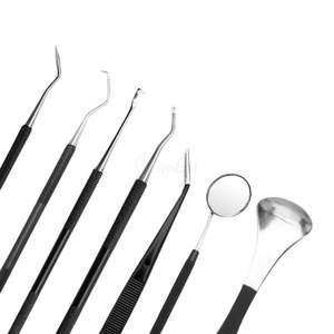 Juego de Diagnóstico Dental de 6 Piezas con Recubrimiento Negro, Kit de Espejo, Sonda y Raspador de Acero Inoxidable para Uso Clínico Profesional, Logotipo Personalizado - Product Image 3