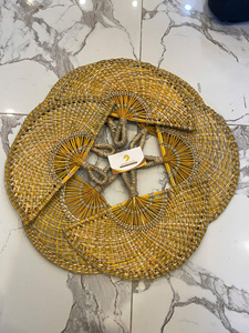 Ventilateur mural en bambou tissé à la main, ensemble de ventilateurs décoratifs vintage en rotin naturel pour la décoration de la maison - LILIA - Product Image 5