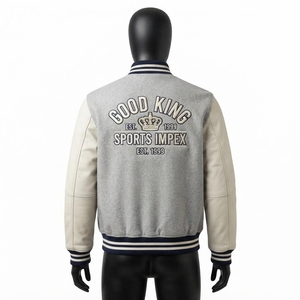 เสื้อแจ็คเก็ต Letterman ผู้ชาย ดีไซน์โลโก้ปักคุณภาพดีเยี่ยม แห้งเร็ว ระบายอากาศได้ดี สไตล์ Varsity - Product Image 2