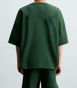 Camisetas y Pantalones Cortos de Alta Calidad, 100% Algodón, Artículo Básico, Color Personalizado, Lavado Vintage, Camisetas y Pantalones Cortos de Manga Corta Personalizados - Product Image 2