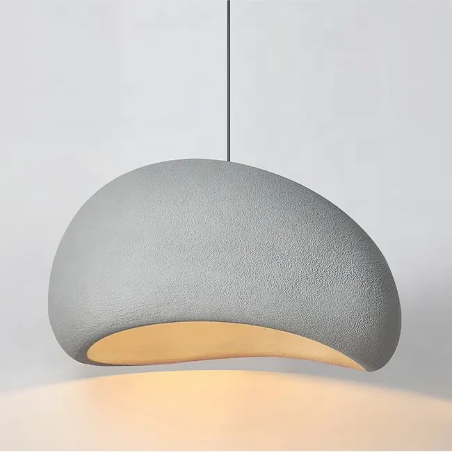 Japanese Style Grey White Spherical Cloud Nordic Minimalist Wind LED Pendant Light Creative Industrial Chandelier Pendant Lamp