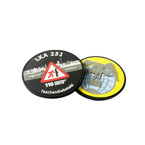 LKA 251 3D Rubber <b>Patch</b> Circle Shape Embossed <b>Sew</b>-<b>On</b> Decorative <b>Patch</b> for Clothing Gifts - Product Image 4