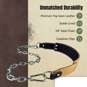High Intensity Workout Leather Dip Belt Heavy Duty Steel Chain Ultimate <b>Upper</b> Body Strength Training <b>Support</b> Use Custom Dip Belt - Product Image 3