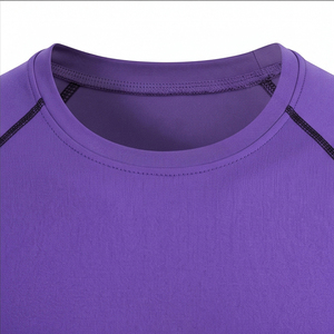 T-shirt de sport à manches courtes pour homme, compression personnalisée, sous-vêtement de sport, t-shirt de base pour la gym et le fitness - Product Image 3
