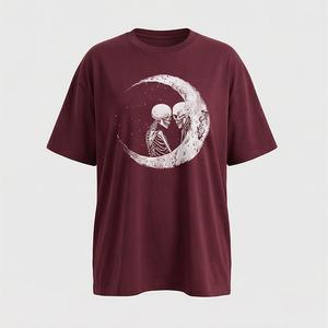 เสื้อยืดโอเวอร์ไซส์ผ้าฝ้ายพรีเมียมสำหรับผู้หญิง พิมพ์ลาย DTF เป็นมิตรกับสิ่งแวดล้อม สไตล์สตรีทแวร์ทันสมัย ทรงหลวม แขนสั้น - Product Image 1