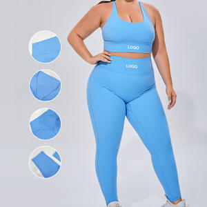 F219-220 Ropa Deportiva para Mujer Talla Grande, Conjuntos de Yoga para Dama, Bra de Yoga y Leggings, Ropa Deportiva de 2 Piezas para Ejercicio al Aire Libre - Product Image 5