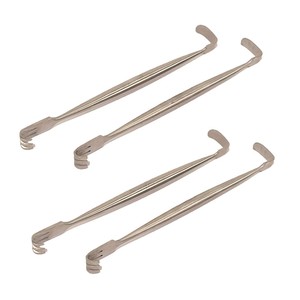 Retractor de heridas manual Hosanna Surgical KILNER de 165 mm (6.12 pulgadas), de doble extremo, 3 puntas, puntas blandas de 5x9 mm, juego de instrumentos en forma de L de 13x5 mm - Product Image 1