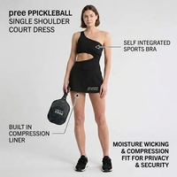 Robe athlétique unie pour femme, asymétrique à une épaule, avec découpe au niveau du ventre, mini-jupe respirante, séchage rapide, anti-déformation
