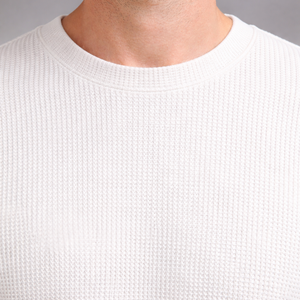 Luxury Street 240 GSM <b>Waffle</b> Oversized T-<b>Shirt</b> Heavy Knit Texture Relaxed Fit Premium Cotton Fashion Tee - Product Image 3