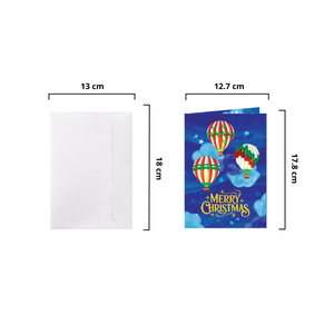 Carte de vœux 3D pop-up montgolfière de Noël pour événement de Noël, thème ballon, carte artisanale, thème animal, artisanat en papier - Product Image 2