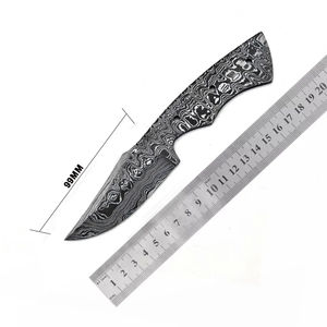 Couteau Burraq DIY OEM personnalisé fait main en acier Damas, lame vierge multifonctionnelle à motif Rain Twist, 7,5 pouces, pour usage extérieur - Product Image 6