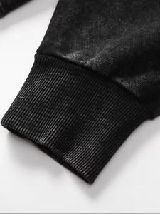Sudadera con Capucha de Forro Polar Grueso de 400g para Hombre, Estilo Gótico Vintage, Diseño Desgastado, con Bolsillos, Servicio OEM, Cómoda y Elegante - Product Image 5