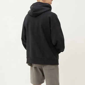 Sudadera con Capucha Negra al por Mayor OEM, 80% Algodón, 20% Poliéster, Tallas Grandes, Sudadera con Capucha Personalizada de Alta Calidad para Hombre - Product Image 2
