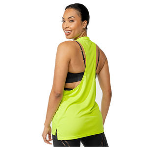 เสื้อกล้ามผู้หญิงสีเหลืองนีออน คอกลม ผ้าถัก ระบายอากาศได้ดี สไตล์สปอร์ต ความยาวปกติ สีพื้น - Product Image 6