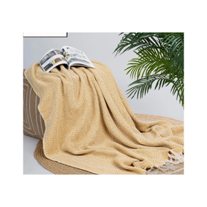 100% Wool Jacquard Nordic Woven <b>Throw</b> Blanket Printed Pattern Rectangular Tassel Edge Waterproof All Season Bedding Decor - Product Image 6