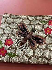 100%High quality Embroidery Coin Pouch Beaded Vintage Coin Purse With Butterfly And Flower Pattern Handmade Zipper Closure pouch - Product Image 1