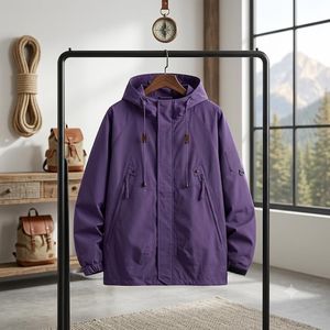 Veste coupe-vent à capuche pour homme Vornex Industry, imperméable, respirante, décontractée, pour l'extérieur, fermeture éclair, poches, légère, softshell - Product Image 5