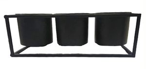 Modern Square Metal <b>Plant</b> Stand Planter Set Indoor Flower Pots with Iron <b>Frame</b> Elevated Planters Black Minimalist Home Decor - Product Image 6