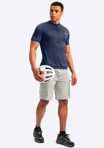 Men's Cycling Jersey Moisture Wicking Short Sleeve UPF <b>Half</b> Zip Bike Road Riding Biking <b>Shirts</b> for Men Zipper Pockets - Product Image 4