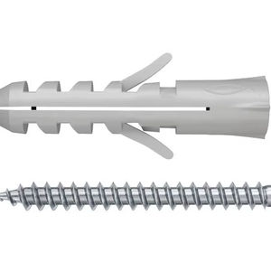 FISCHER S 6 Paquete a granel de anclajes de pared de nylon, tapones de plástico de nylon con superficie rugosa para tornillos. elementos de fijación del marco - Product Image 1