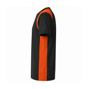 Camiseta de Manga Corta para Hombre, Color Negro y Naranja, Cuello Redondo, Corte Regular, Tejido de Punto, Estilo Casual, Talla Grande - Product Image 5