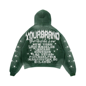 Ensemble de survêtement unisexe Glory Summer Sport, streetwear décontracté, écologique, 2-en-1, 100% coton, lavage à l'acide, impression unie, sweats à capuche - Product Image 3