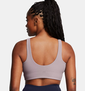 Women Ribbed Deep V-Neck Sports Bra <b>Spaghetti</b> <b>Strap</b> Medium Support Breathable Yoga Activewear Solid Color Seamless Design - Product Image 6