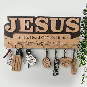 Reclaimed Wood <b>Key</b> Holder <b>Wall</b> Mount with <b>Hooks</b> - Rustic Home Decor Organizer - Product Image 3
